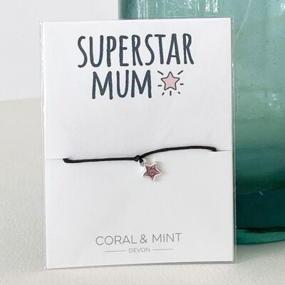 Superstar Mum - Pink Glitter Star