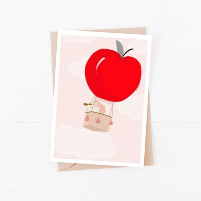 Carte Montgolfière Pomme d'Amour