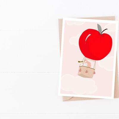Carte Montgolfière Pomme d'Amour