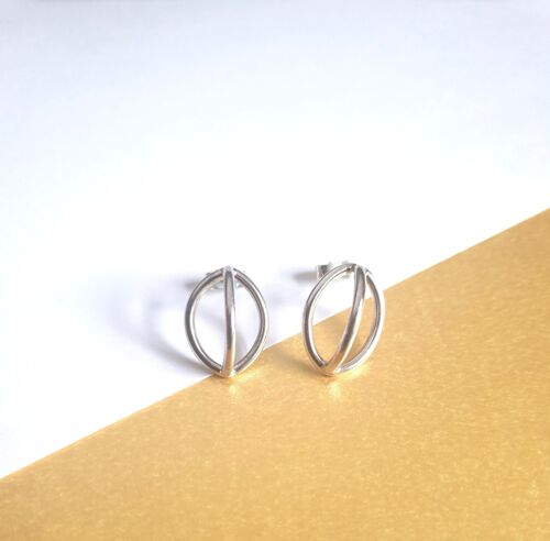 Sterling Silver stud Earrings - Junto mini silver Earrings