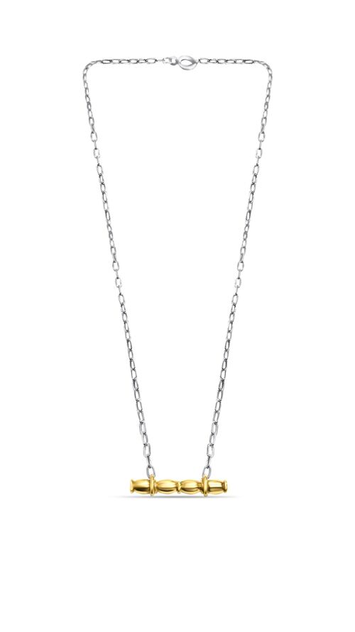Minimalist Bar Necklace - Bliss Two tone bar neck