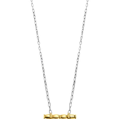 Minimalist Bar Necklace - Bliss Two tone bar neck