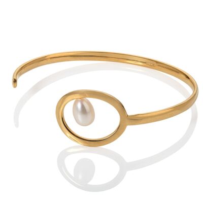 O' Gold and Freshwater Pearl Bangle