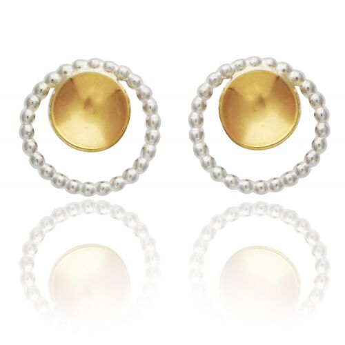 Stylish Silver and gold Stud Earrings -