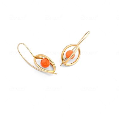 Gold and Coral Juntos Earrings