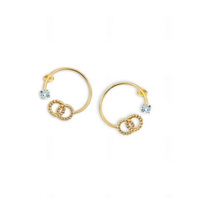 Gold hoop Earrings - Bubble hoop