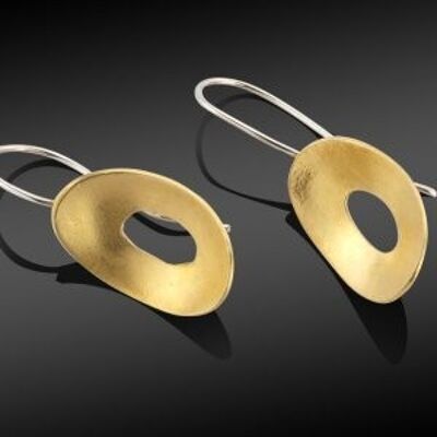 Gold floating oval Earrings
