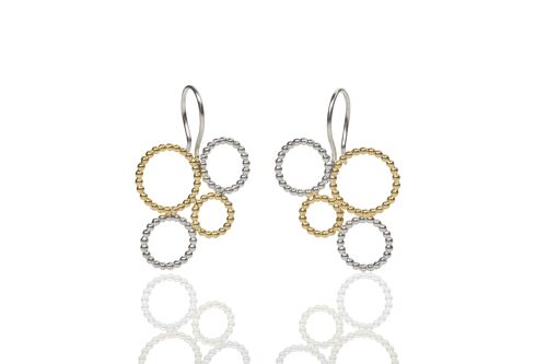 Silver and Gold Earrings - Bubble Drop Earrings