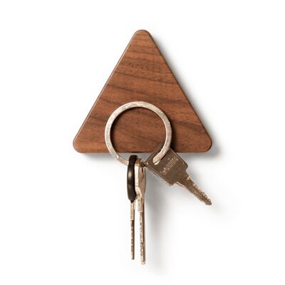 Magnetic key holder 'extra strong' - nut | wood | triangular