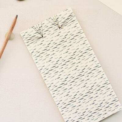 Cuaderno japonés encuadernado a mano • formato panorámico • patrón de ciprés negro
