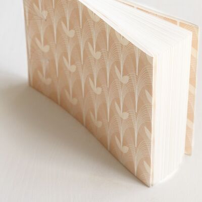 Hand-bound Japanese notebook • panoramic format • Tulip pattern