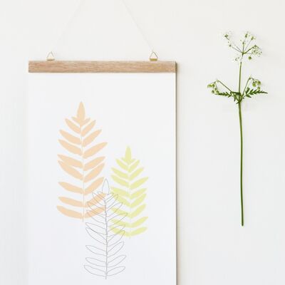 Fern poster • wooden frame • handmade paper