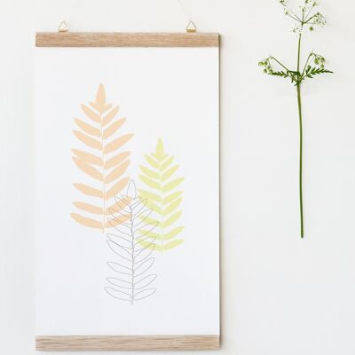 Fern poster • wooden frame • handmade paper