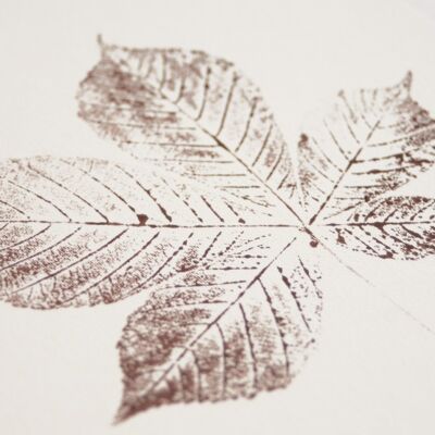 Chestnut tree • small poster • vegetal imprint Warm brown