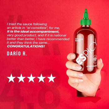 Sauce piquante ESPICY 250 ml | La première sauce piquante Sriracha fabriquée en Espagne | Le degré parfait de piquant (6/10) 3