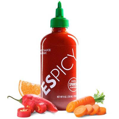 Salsa piccante ESPICY 250 ml | La prima salsa piccante Sriracha prodotta in Spagna | Il grado di piccantezza perfetto (6/10)