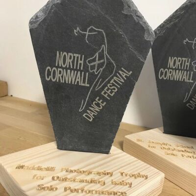 Slate and wooden trophies, eco-friendly