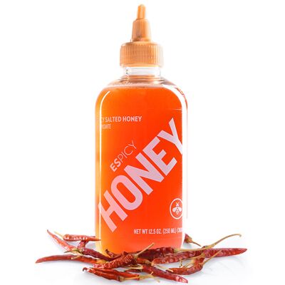 ESPICY Honig 250 ml | Honig-Gewürz mit einer würzigen Note | Würzig und süß | Keine Zusatzstoffe oder Konservierungsstoffe | Glutenfrei | Für Vegetarier geeignet | Enthält Honig | Hergestellt in Spanien