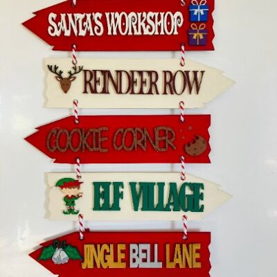 North Pole Hanging Christmas signs.