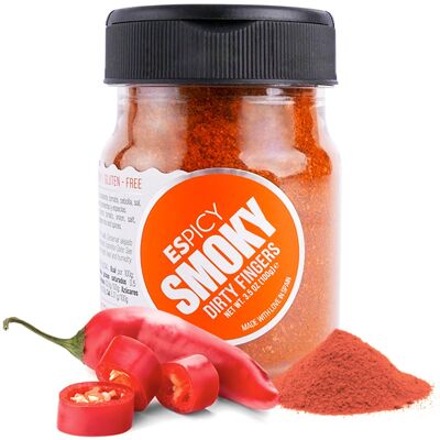 ESPICY Smoky Dirty Fingers 100 g | Sabor ahumado, dulce y picante | Sin Gluten | Apto para veganos | Explosión de sabor | Hecho en España