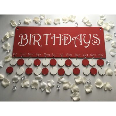 Birthday Calendar Board With 24 Tags - Cupcake Design - 10 Extra Tags