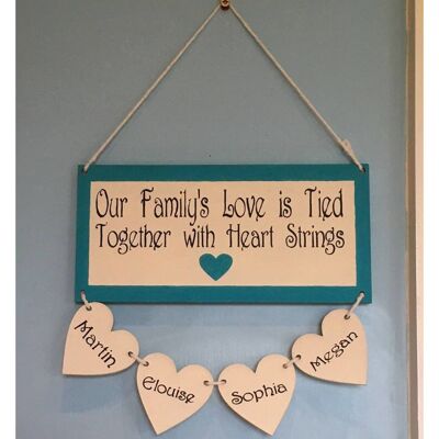 Our Family's Love is Tied Together With heart strings' - No Extra Hearts