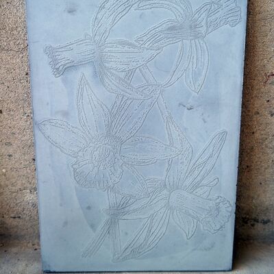 Concrete art panel - Daffodils