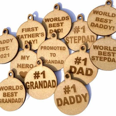 Fathers Day medals - With ribbon - daddy est. 2021