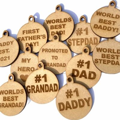 Fathers Day medals - With ribbon - promoted to grandad