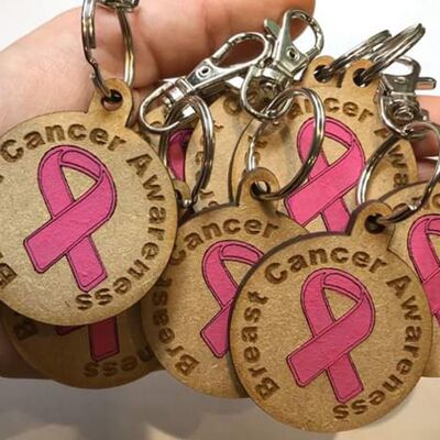 Eco Friendly Breast Cancer Awareness Keyring - 10 Keyrings