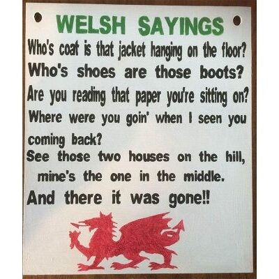 Funny Welsh sayings sign