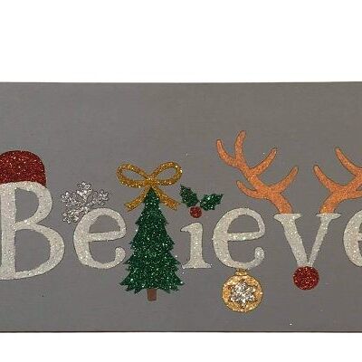 Believe' Christmas Hanging Sign