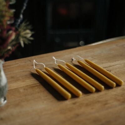Beeswax Tapers- Single Pair - 12 Inches