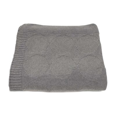 knitted cotton blanket-grey-large