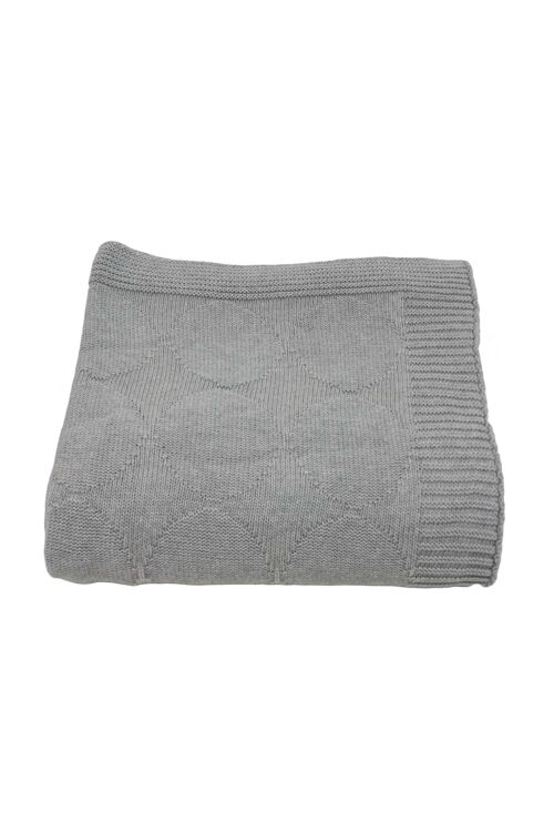 gebreide katoenen deken-licht grijs-large*