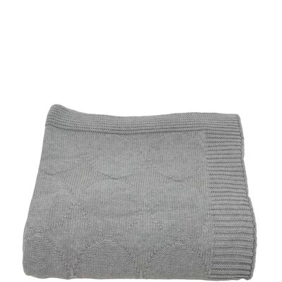 couverture en coton tricoté-gris clair-large*