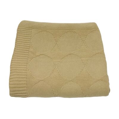 coperta in maglia di cotone-ocra-grande