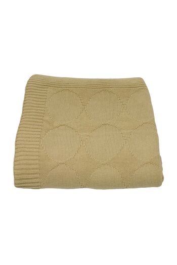 couverture en coton tricoté-ocre-large