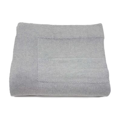 coperta in cotone lavorato a maglia Urban grigio chiaro grande