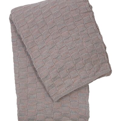 couverture en coton tricoté-rose poudré-moyen*