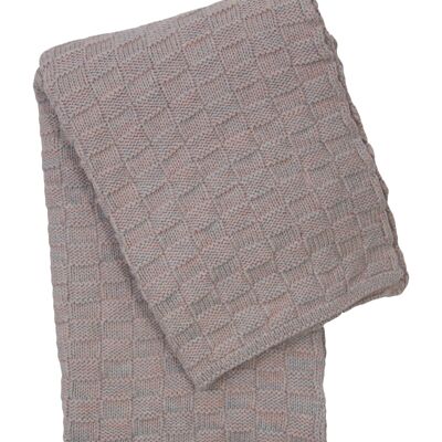 knitted cotton blanket-powder pink-small*