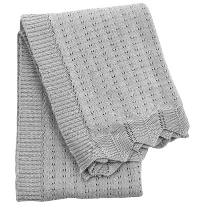 coperta in maglia di cotone-grigio chiaro-medio*