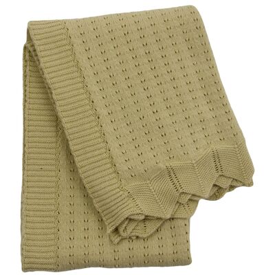 knitted cotton blanket nouveau ocher small