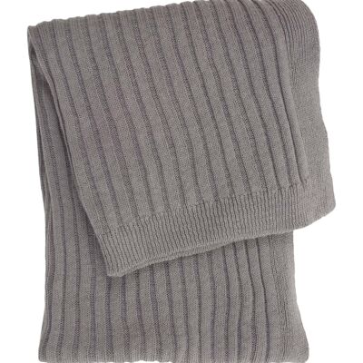 knitted cotton blanket-grey-small.**