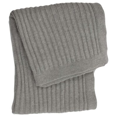 coperta in maglia di cotone-grigio chiaro-piccola.**