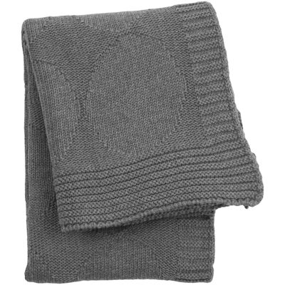 knitted cotton blanket-grey-medium**