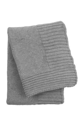 couverture en coton tricoté-gris clair-moyen