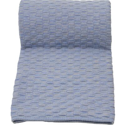 gebreide katoenen plaid-hemels blauw-medium