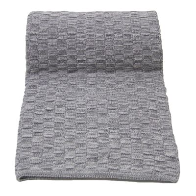 knitted cotton plaid-grey-medium*