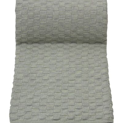 knitted cotton plaid-mint-medium